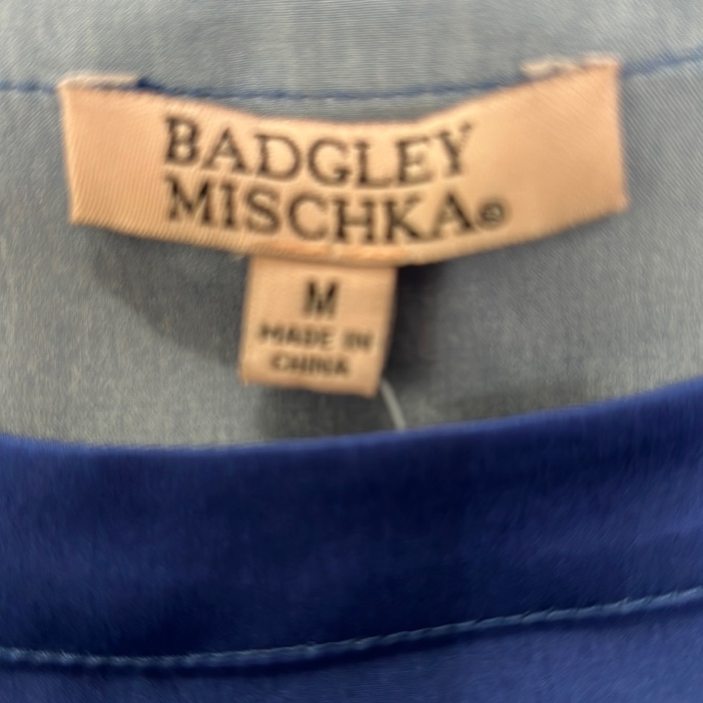 Badgley Mischka Silk Lounge Top-Size M - Picture 3 of 8